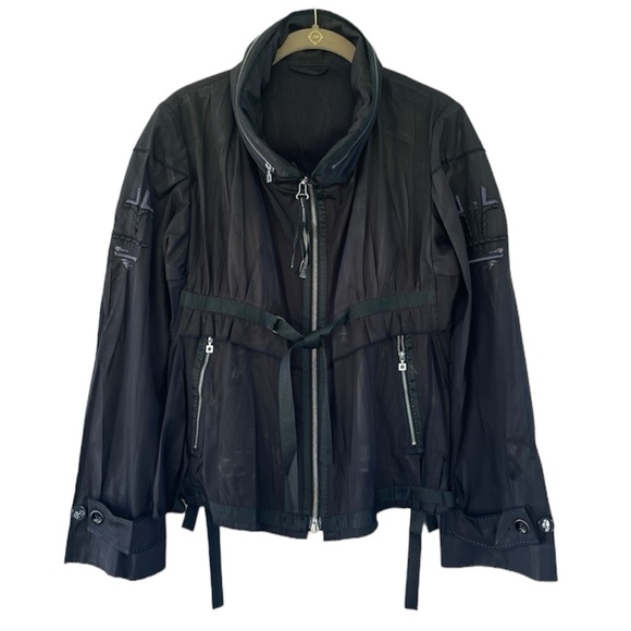 Marithe Francois Girbaud Black Zip Up Parachute Jacket Size 27/S - Picture 1 of 16